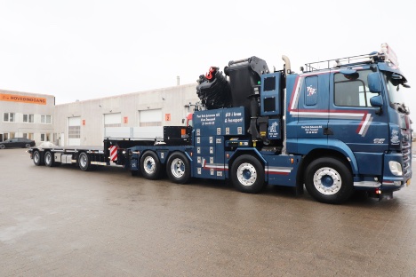 Tre-akslet trailer kan tr�kkes fem meter ud - og fem meter mere